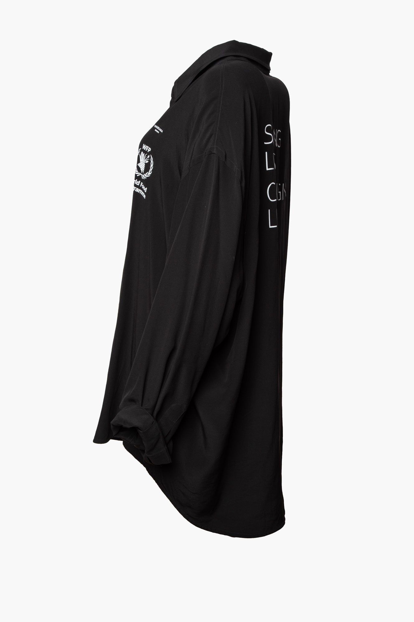Balenciaga Black WFP Oversized Silk Shirt