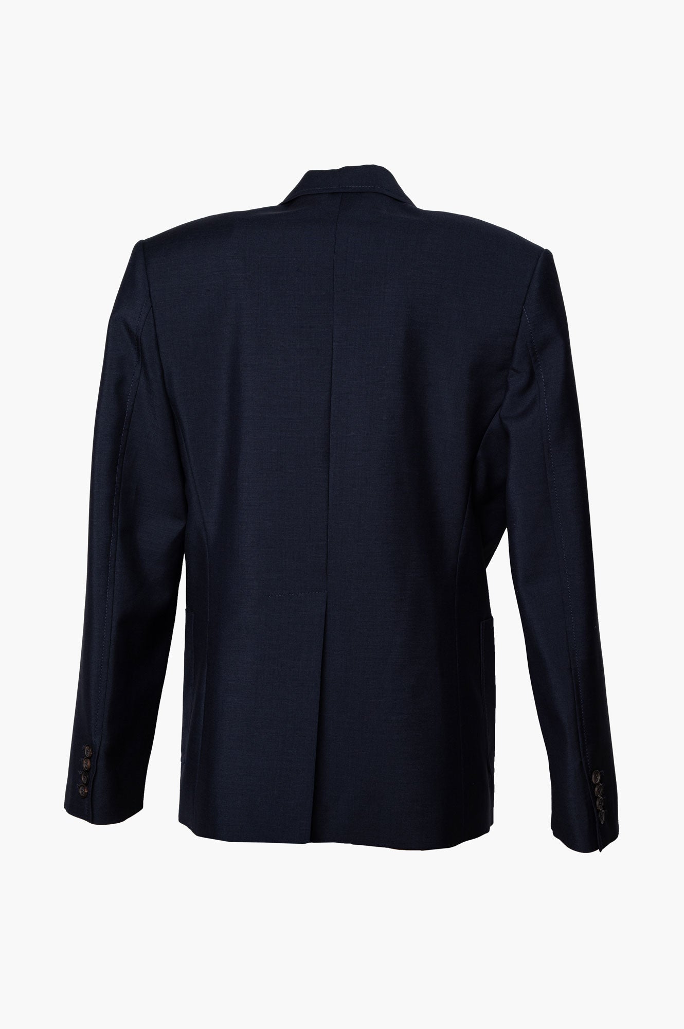 Miu Miu Navy Mohair Logo-Embroidered Blazer Size 38