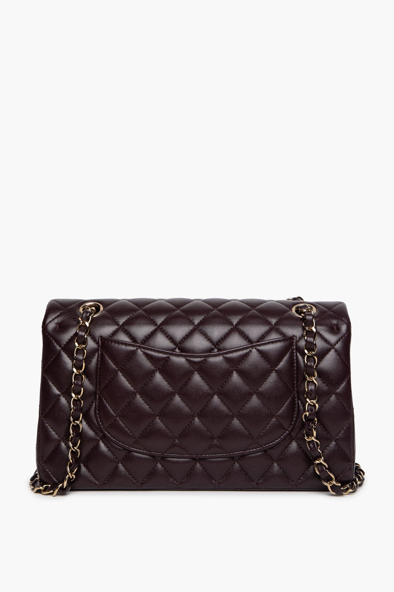 Chanel Dark Purple Lambskin Medium Classic Flap Bag 2025