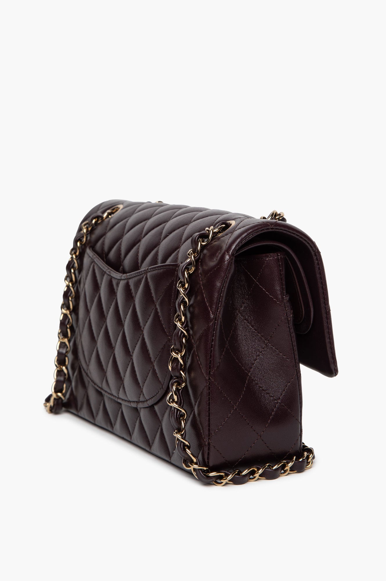 Chanel Dark Purple Lambskin Medium Classic Flap Bag 2025