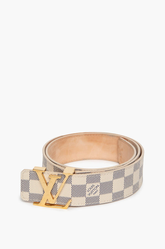 Louis Vuitton Damier Azur LV Initial Belt Size 85