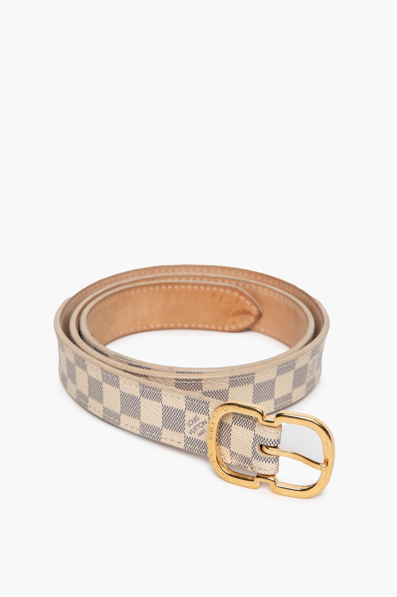 Louis Vuitton Damier Azur Thin 25mm Thin Belt Size 80