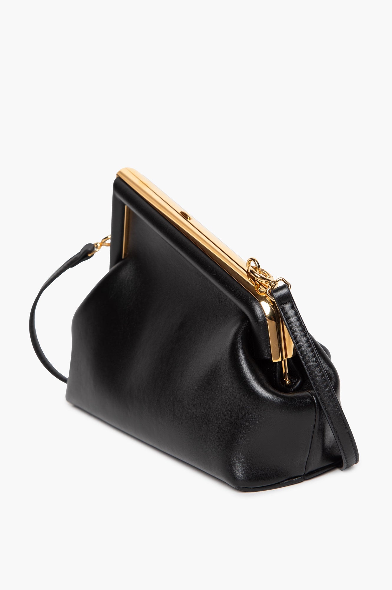 Fendi First Midi Nappa Leather Clutch With Strap