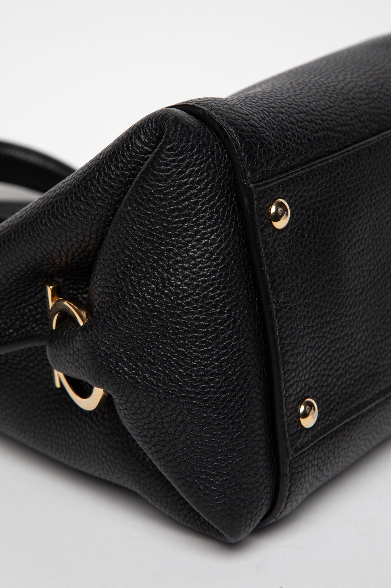 Salvatore Ferragamo Medium Black Leather Sofia Satchel
