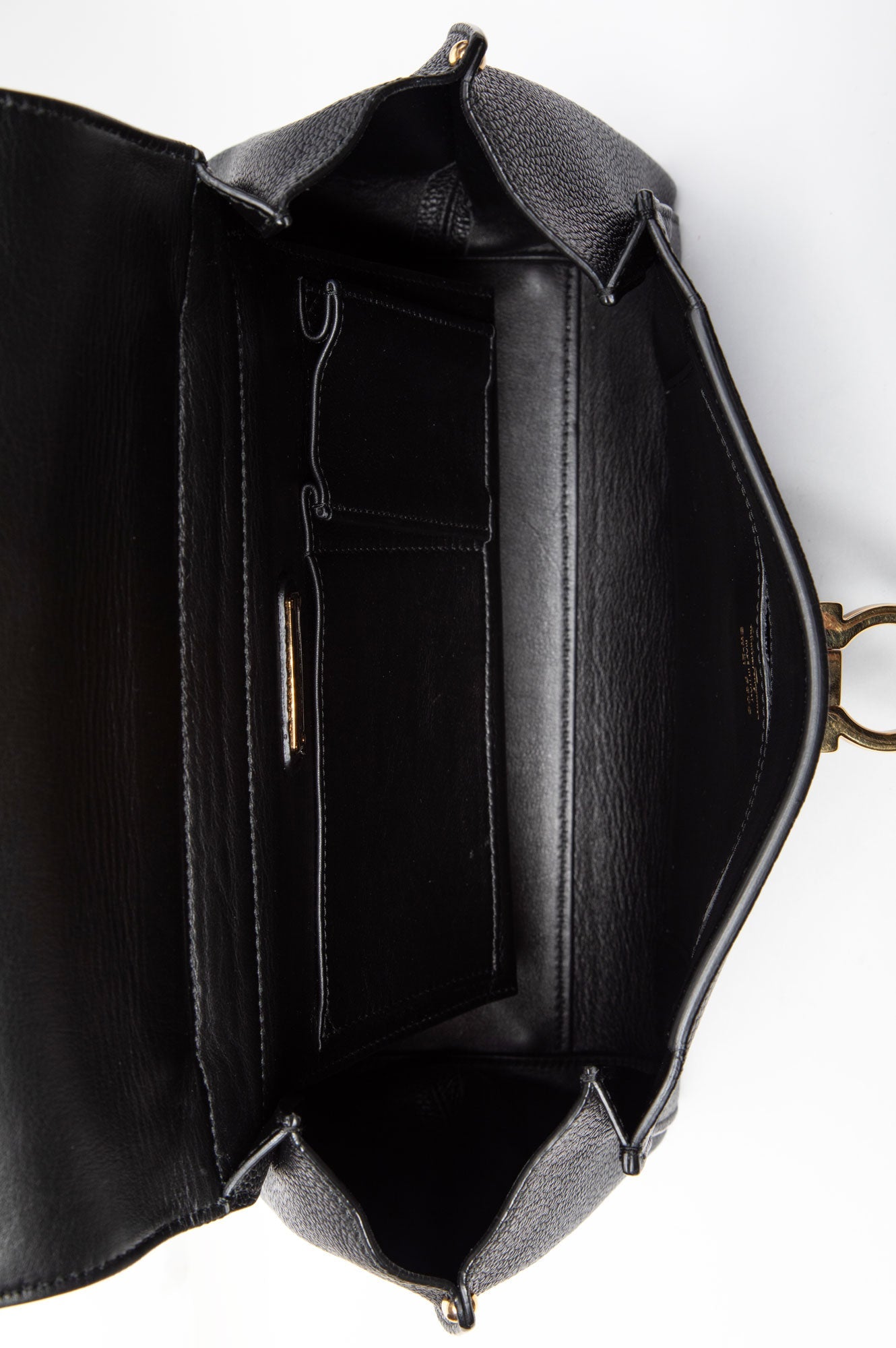 Salvatore Ferragamo Medium Black Leather Sofia Satchel