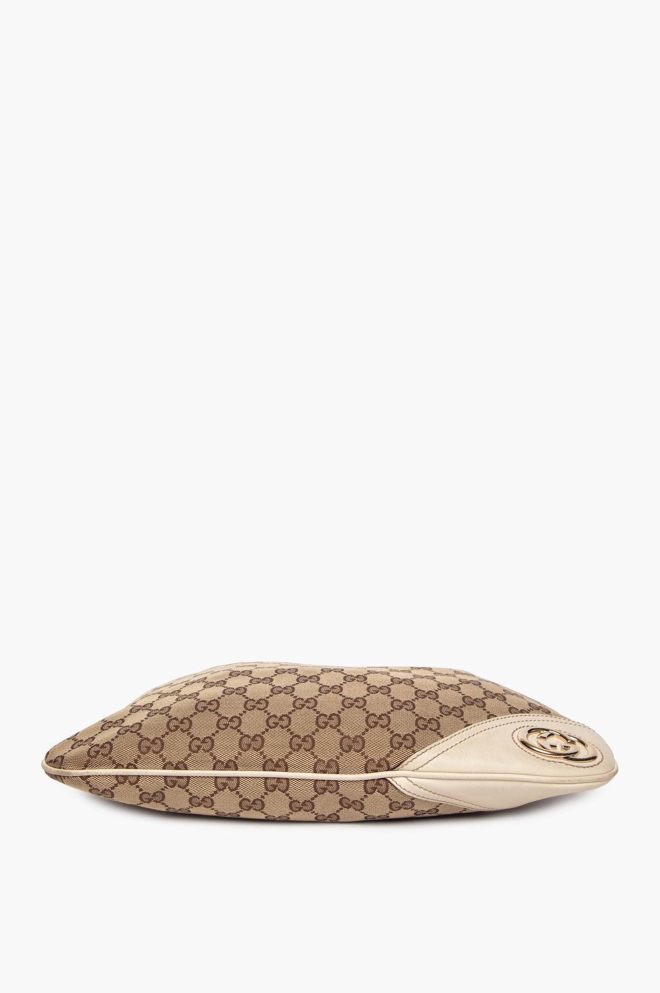 Gucci Monogram Brown GG Canvas Britt Hobo Leather Bag