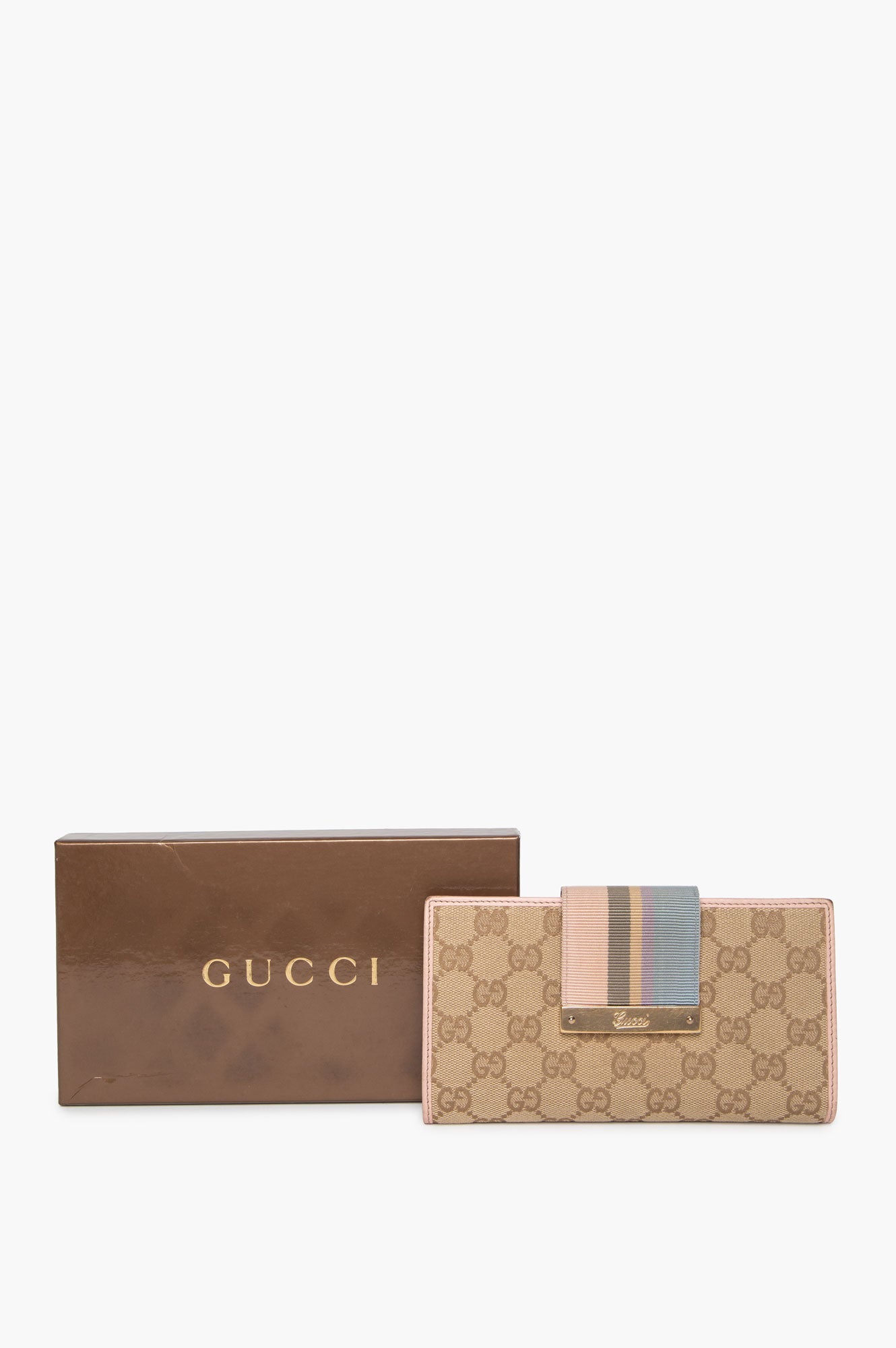 Gucci GG Canvas Pastel Web Continental Wallet