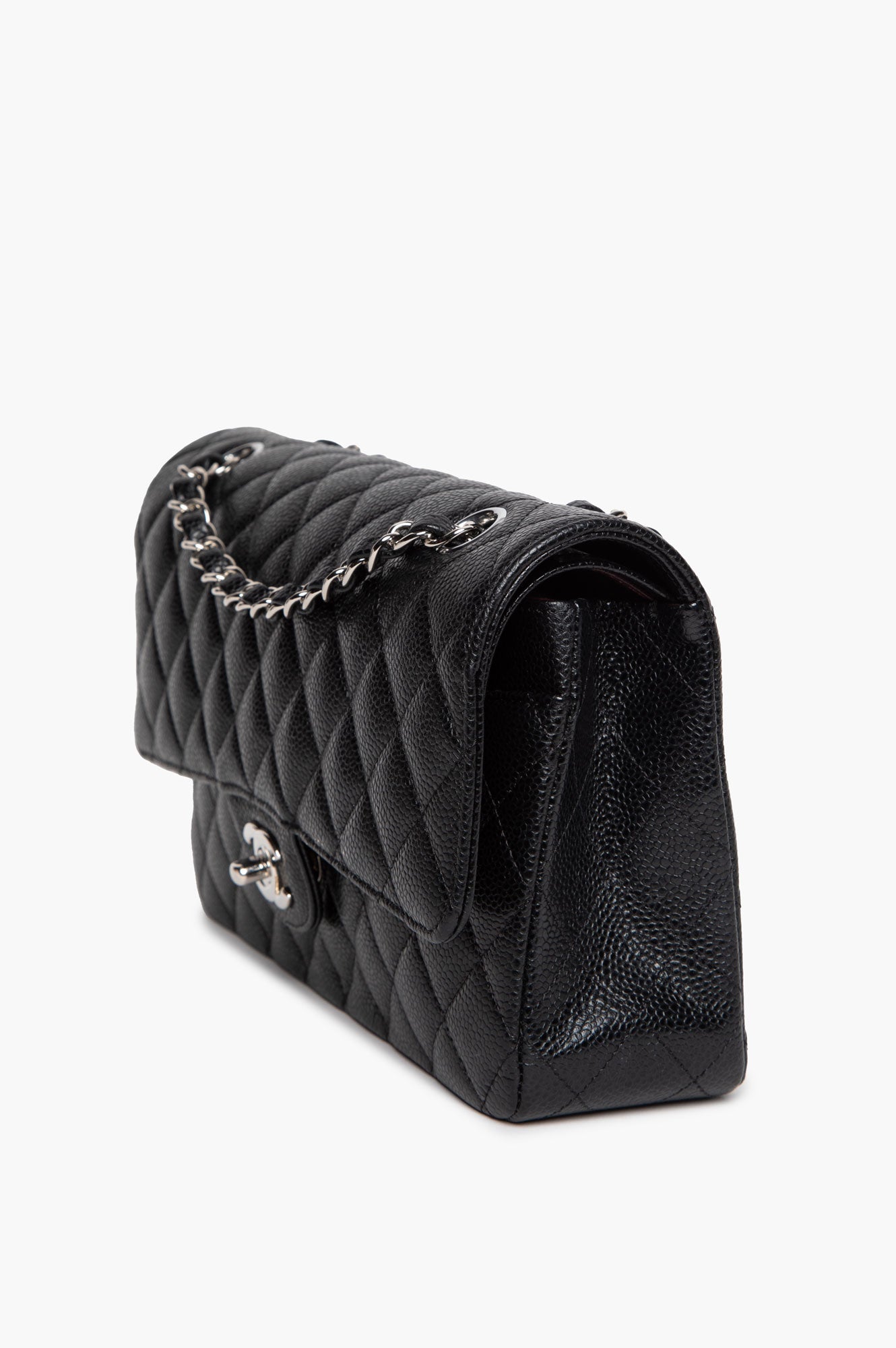 Chanel Black Caviar Medium Double Flap Bag SHW