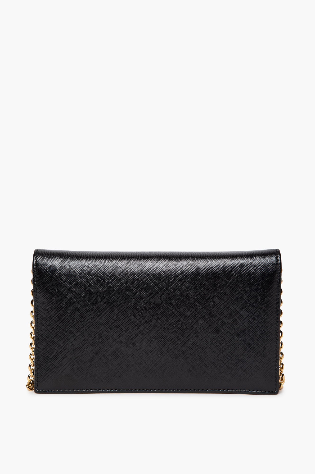 Salvatore Ferragamo Black Leather Vara Bow Wallet On Chain