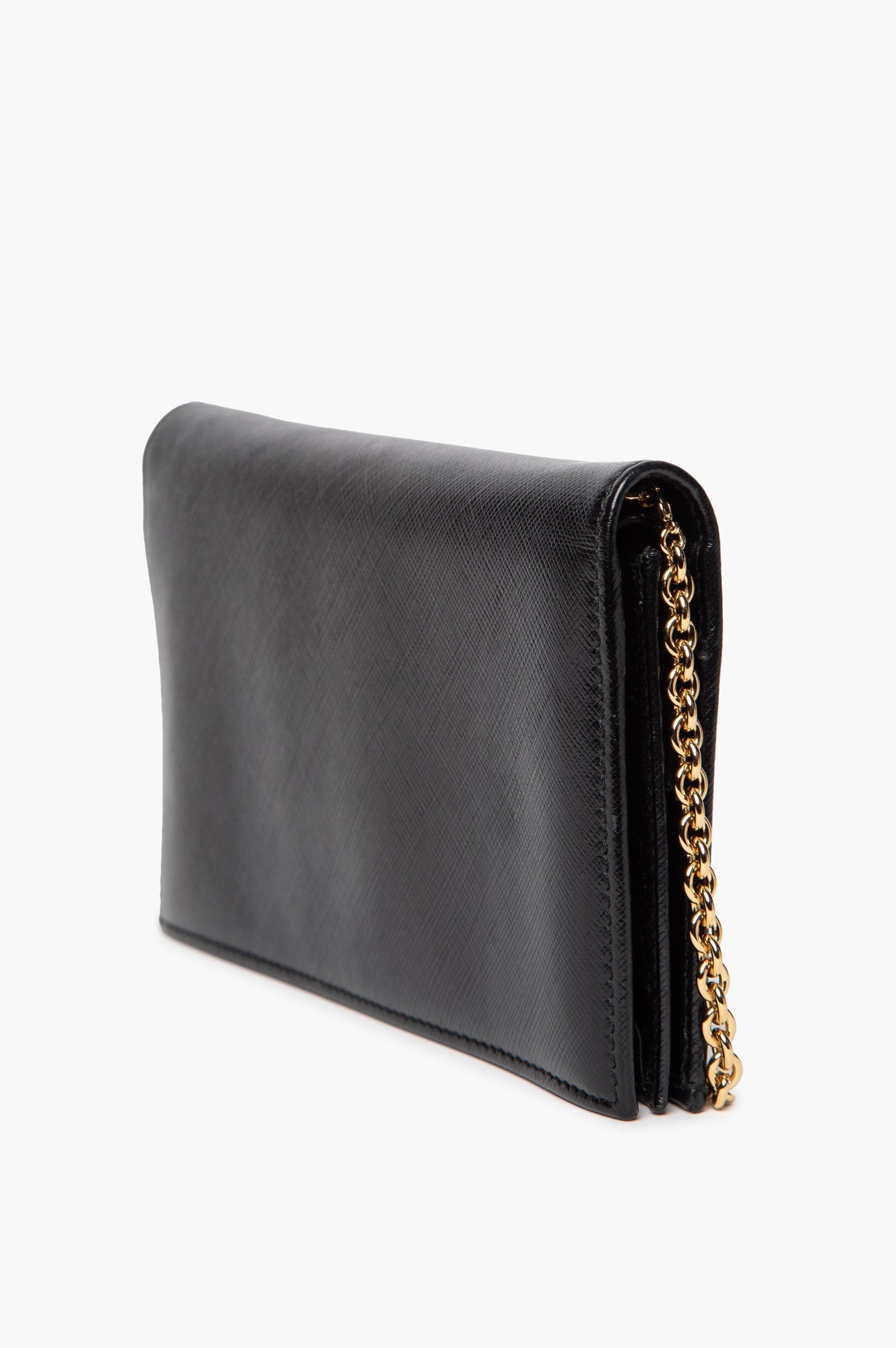Salvatore Ferragamo Black Leather Vara Bow Wallet On Chain