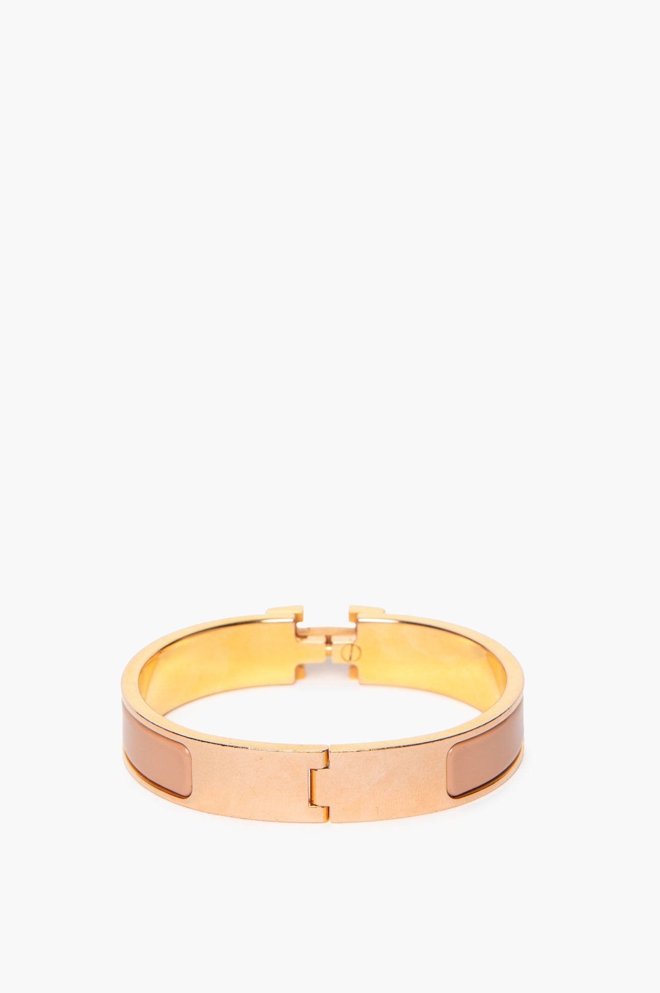 Hermès Yellow Gold Beige Clic H Bracelet PM