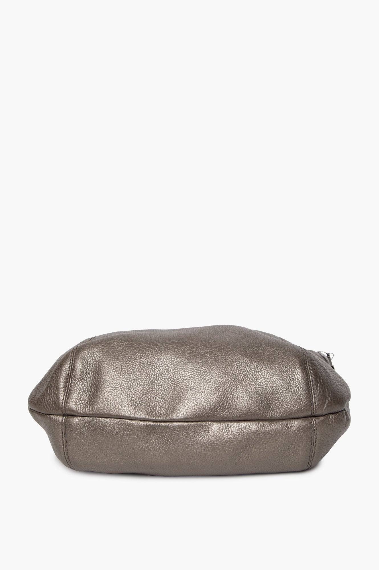 Gucci Metallic Pewter Pebbled Leather Techno Horsebit Hobo Bag