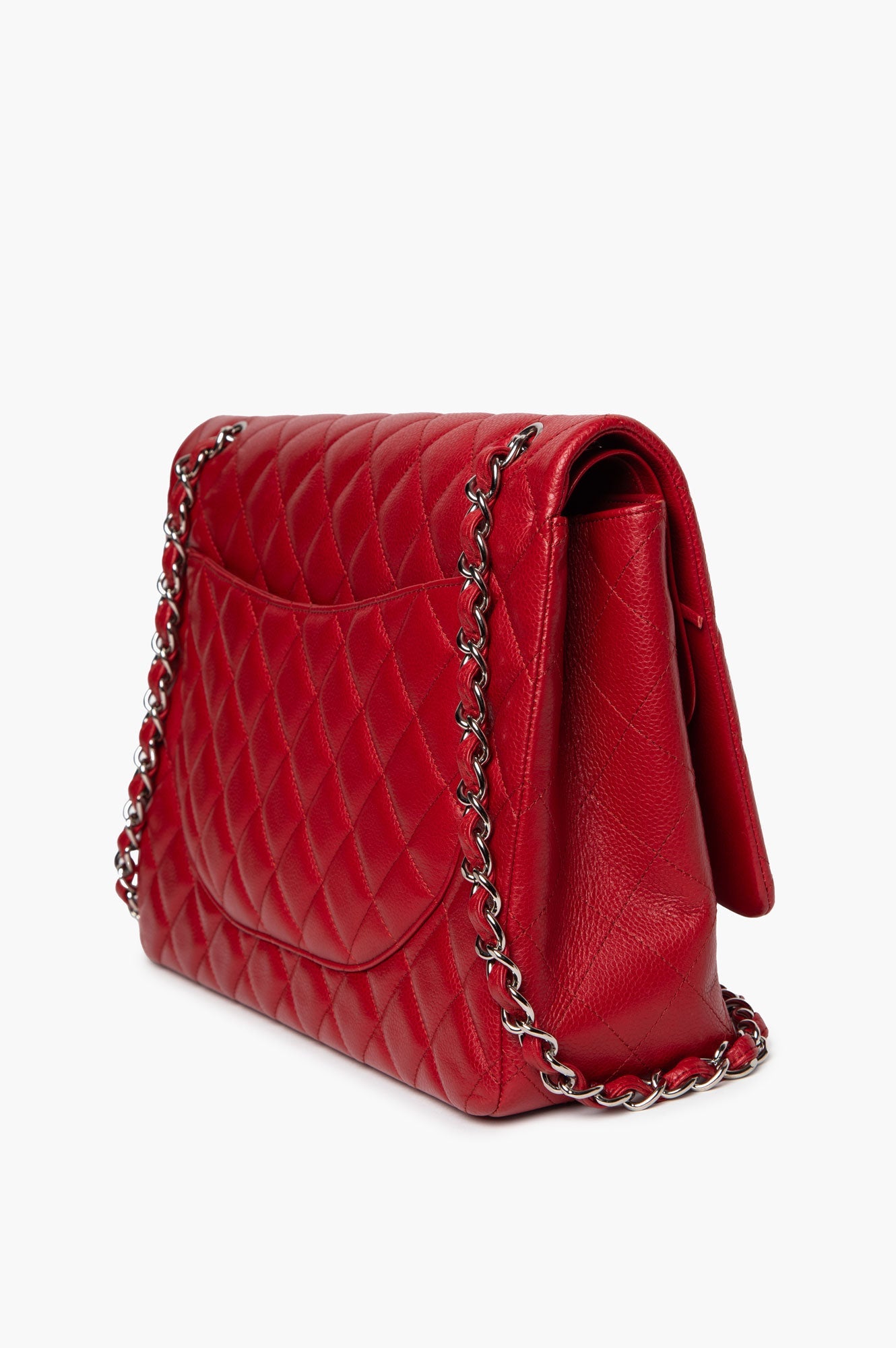 Chanel Red Caviar Maxi Classic Double Flap Bag