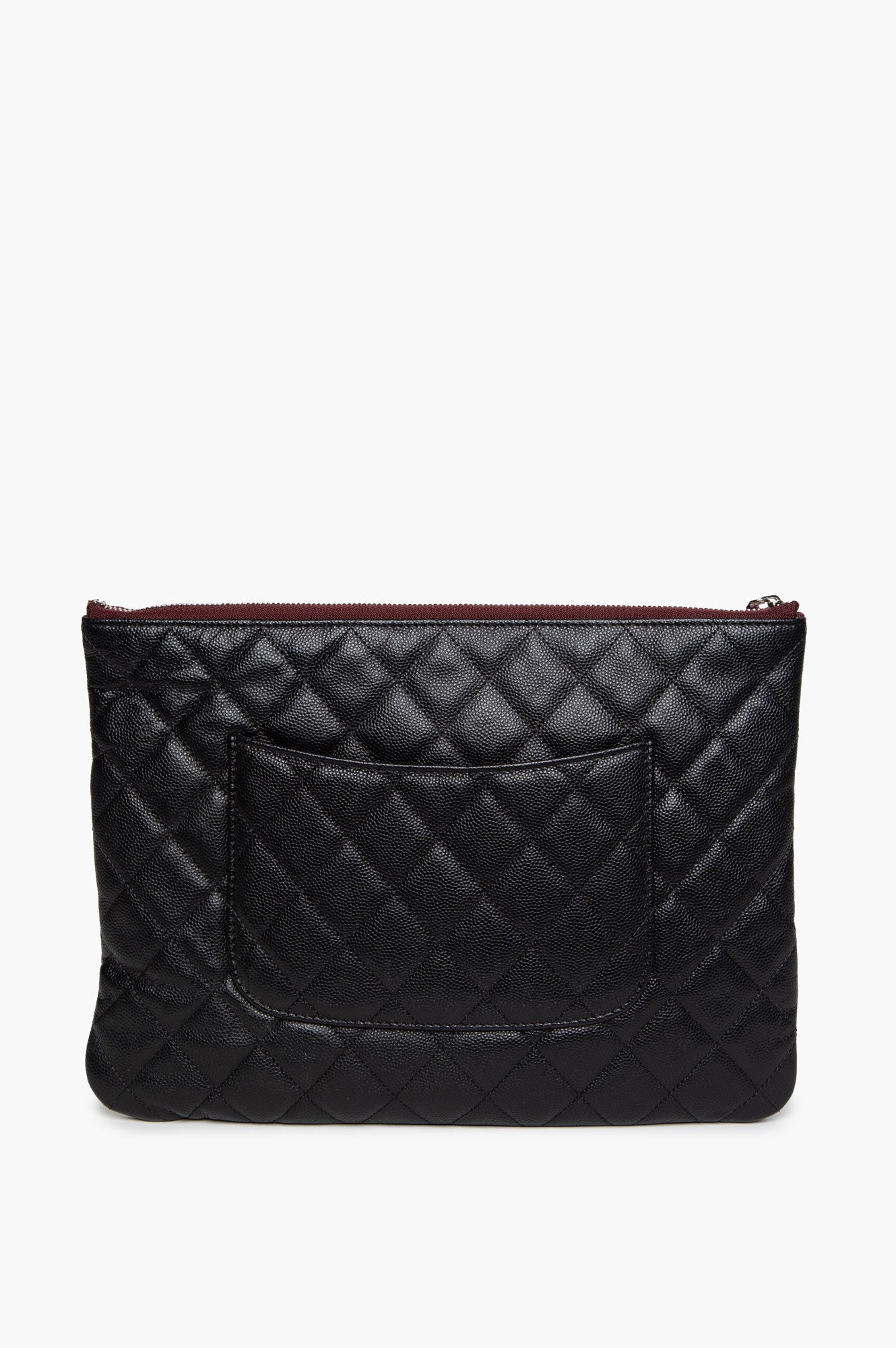 Chanel Black Quilted Caviar Medium O-Case