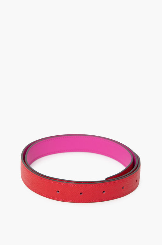 Hermes Reversible Belt Strap 24mm Red/Pink Size 80