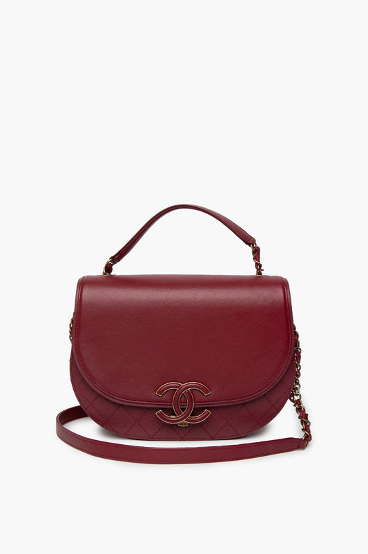Chanel Burgundy Small Coco Curve Messenger Bag