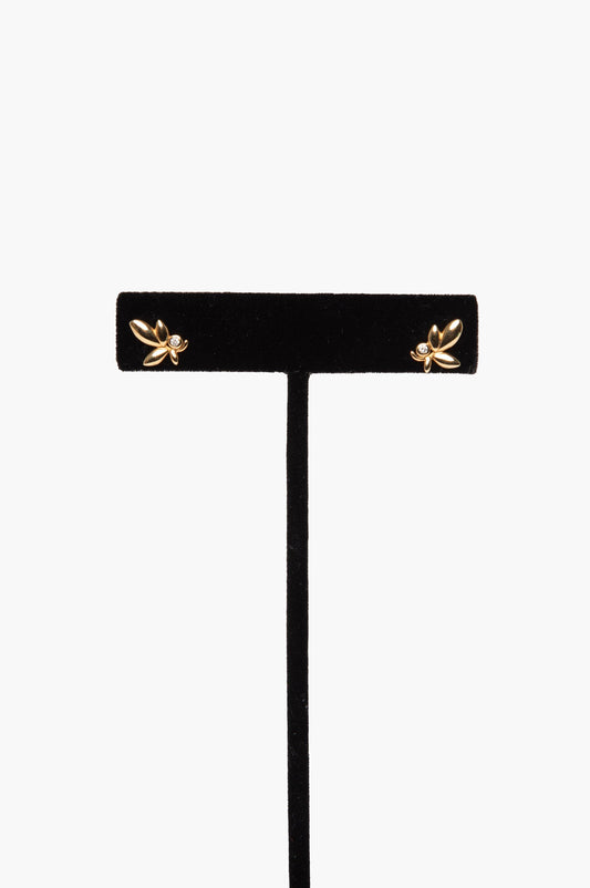 Tiffany & Co 18K Gold Olive Leaf Diamond Earrings