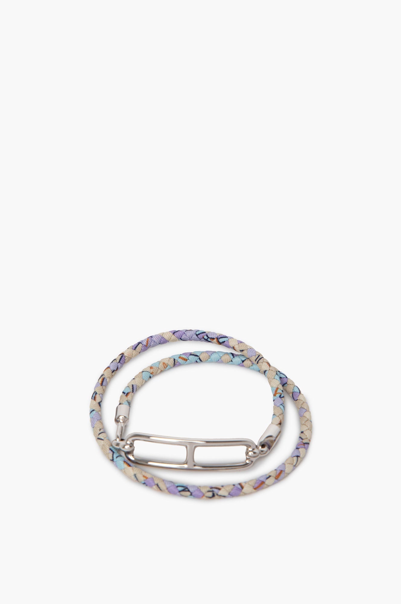 Hermes Purple Blue Roulis Double Tour Bracelet T1