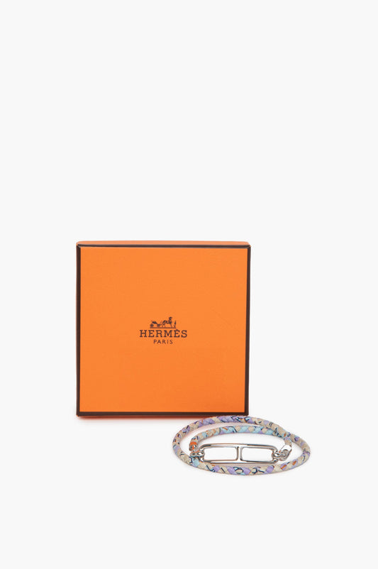 Hermes Purple Blue Roulis Double Tour Bracelet T1