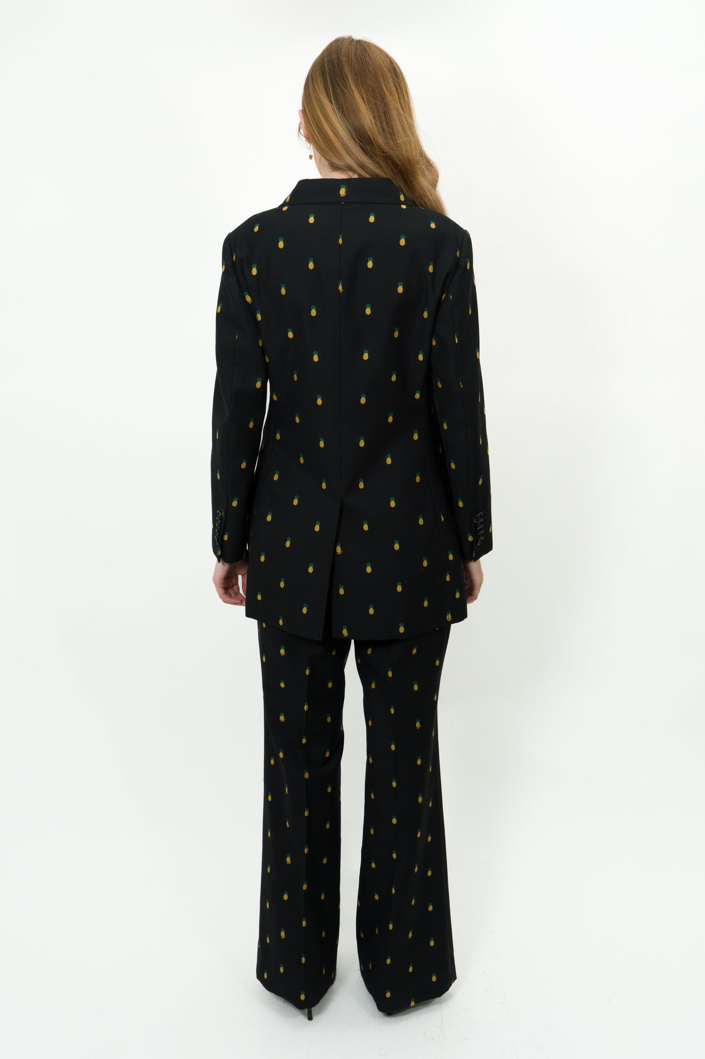 Gucci Black Pineapple Print Pants Size 44