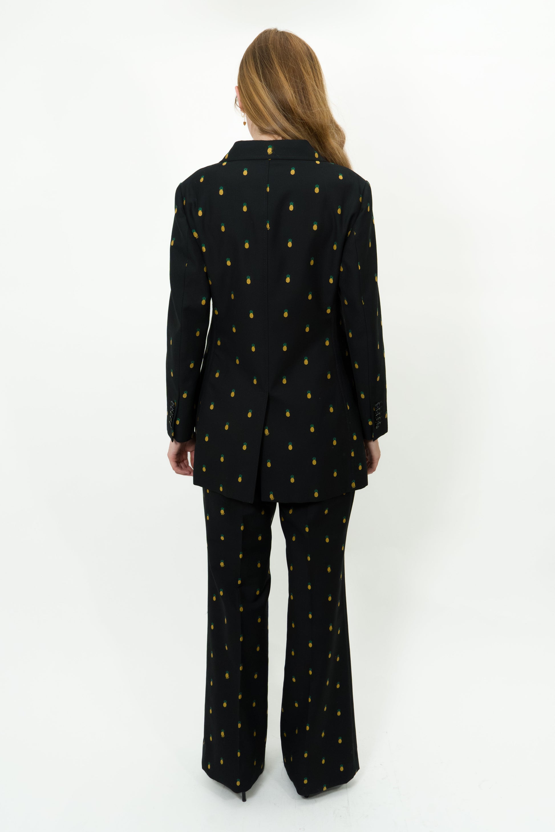 Gucci Black Pineapple Print Pants Size 44