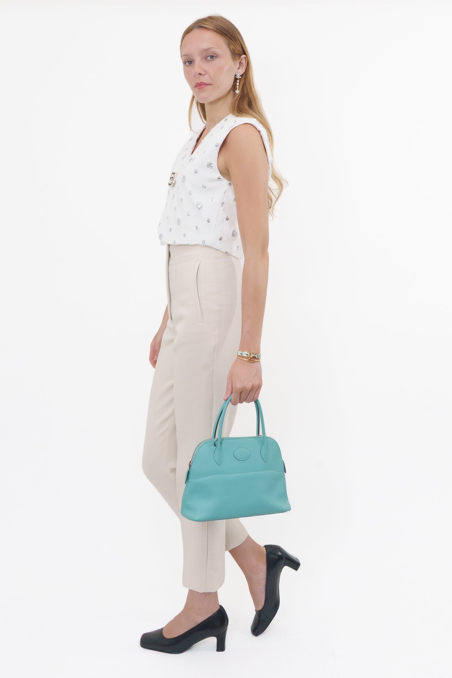 Hermes 2016 Bolide 27 Blue Atoll Swift Leather Bag