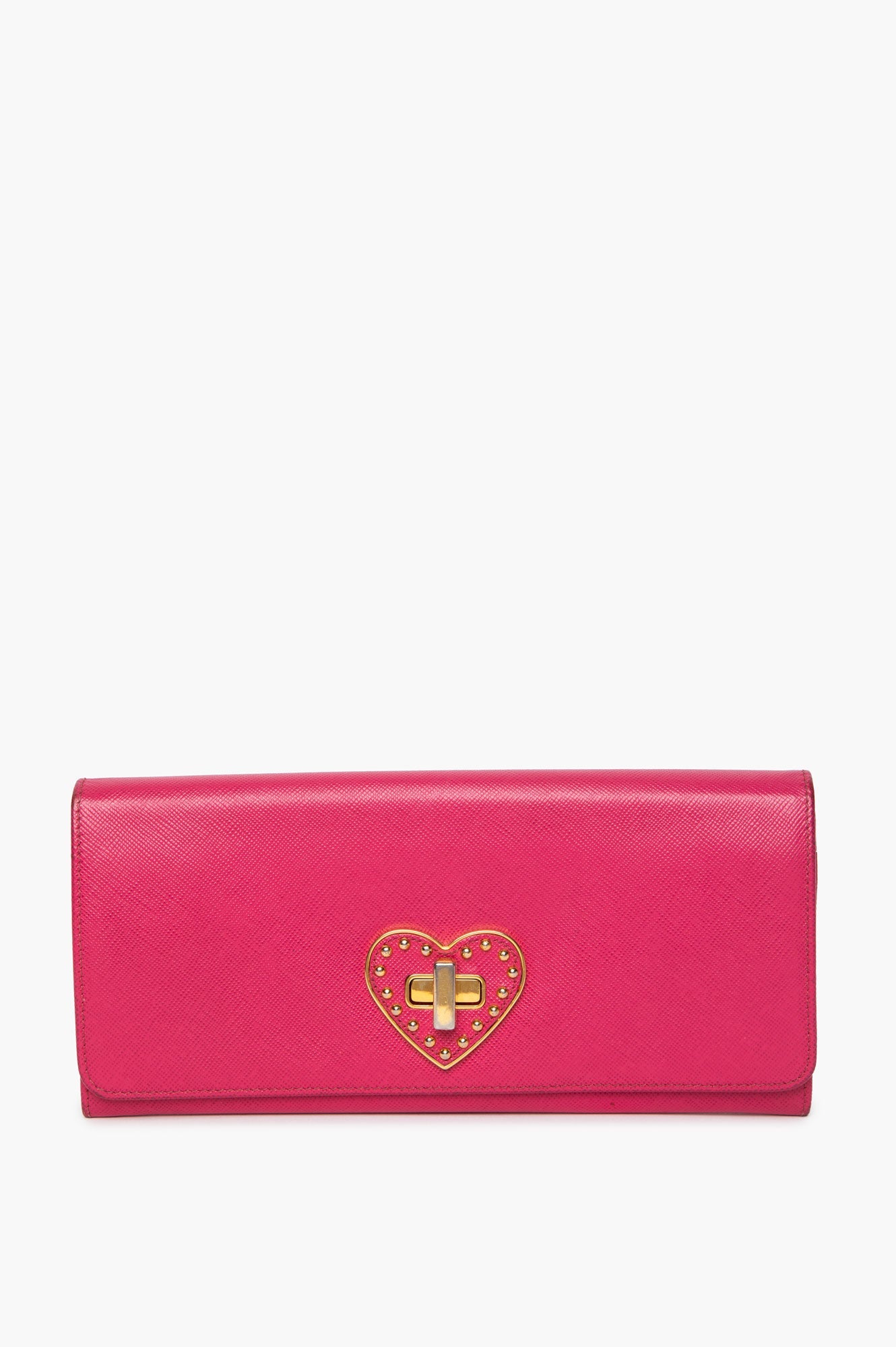 Prada Pink Heart Long Wallet