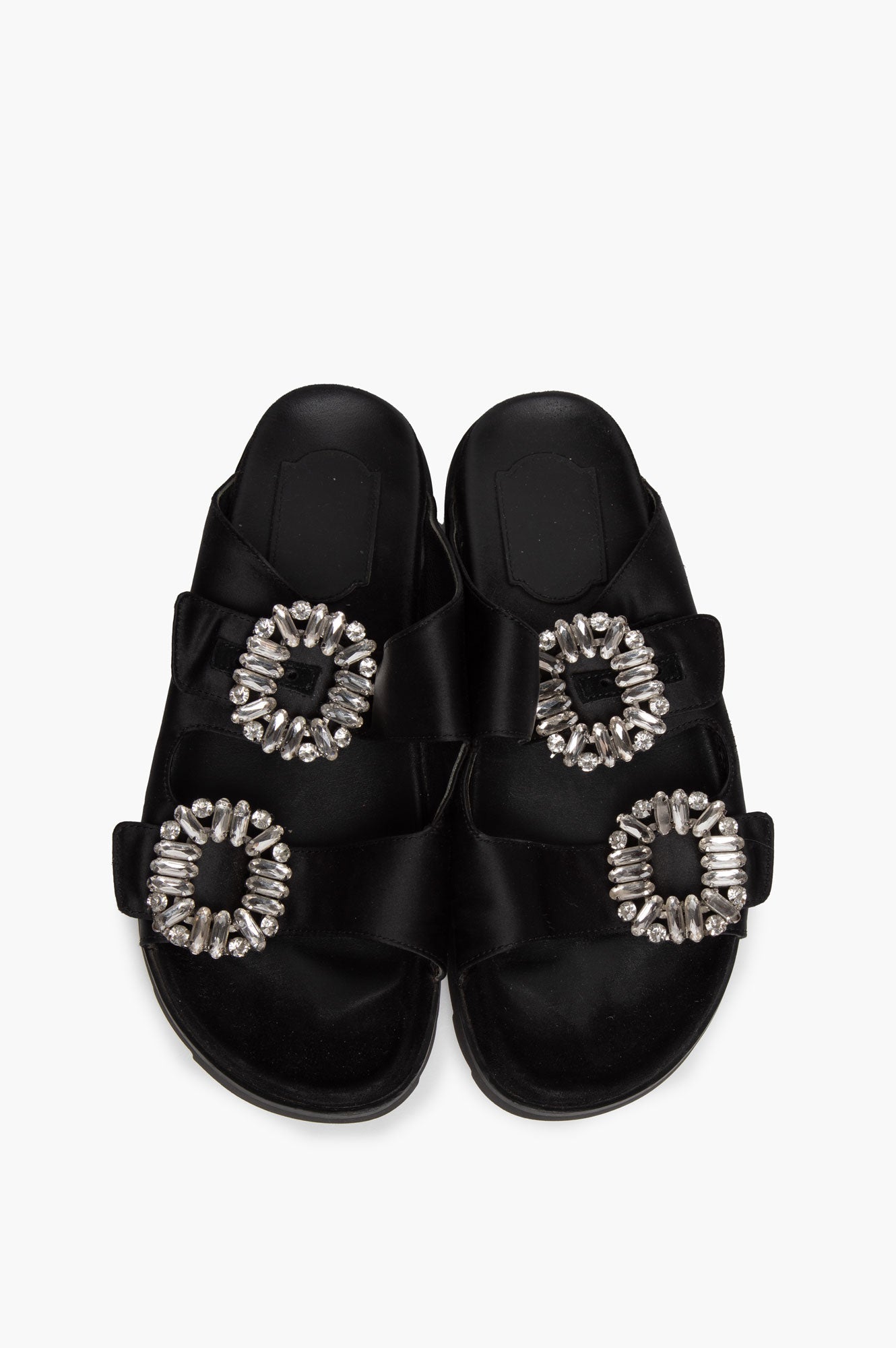 Roger Vivier Black Slidy Viv Leather Mules Size 37