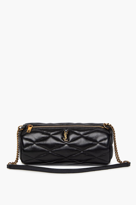 Saint Laurent Black Lambskin Mini Sade Tube Bag