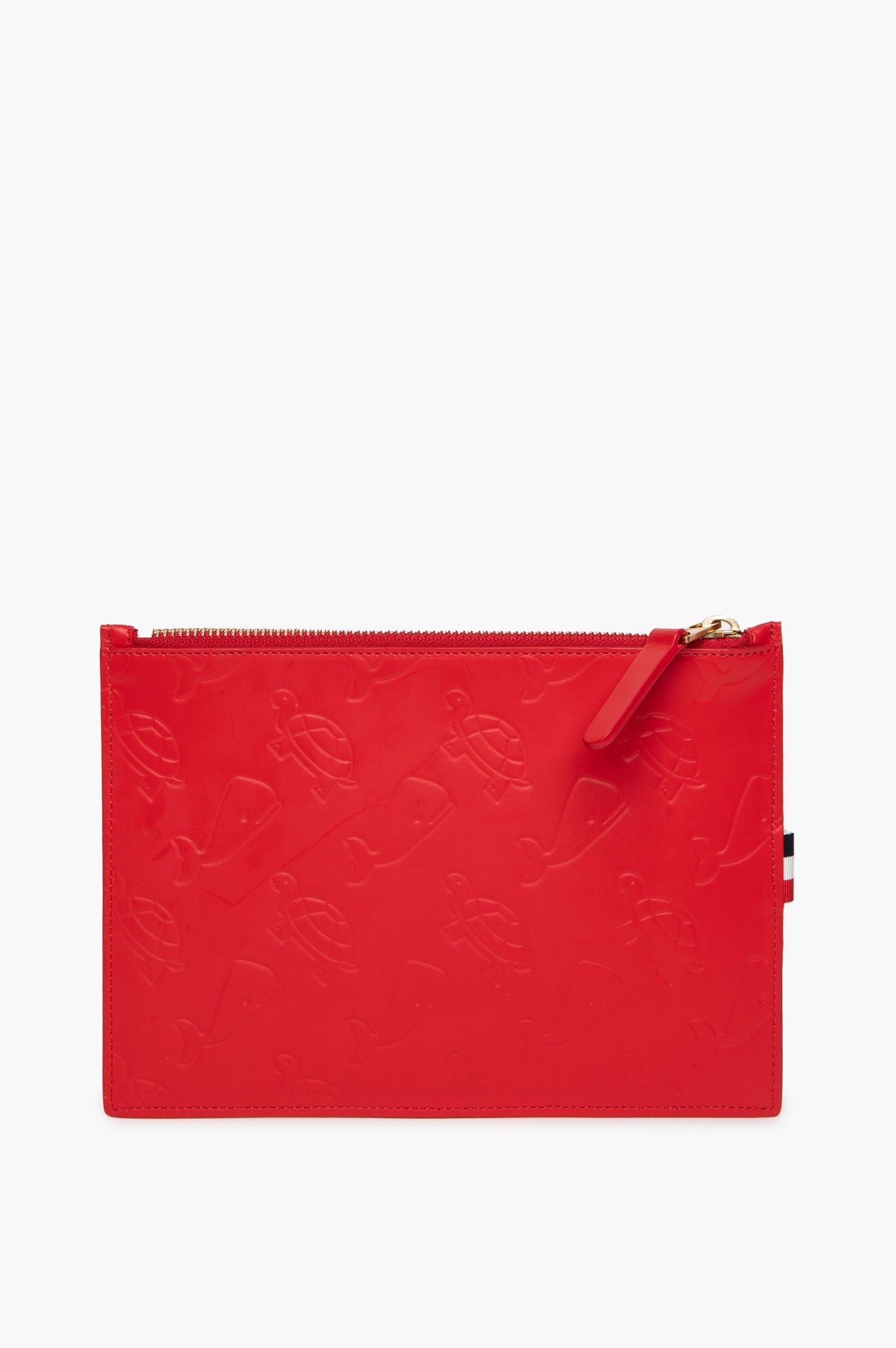 Thom Browne Red Embossed Leather Clutch