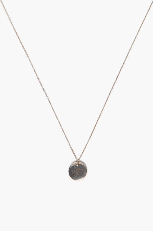 Tiffany & Co. Sterling Silver "T" Initial Engraving Pendant Necklace