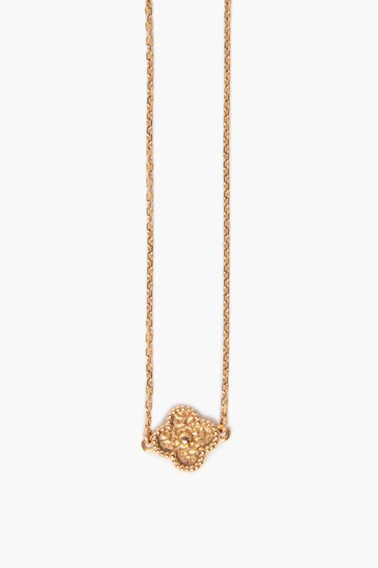 Van Cleef & Arpels Sweet Alhambra Single Hammered 18k Gold Bracelet
