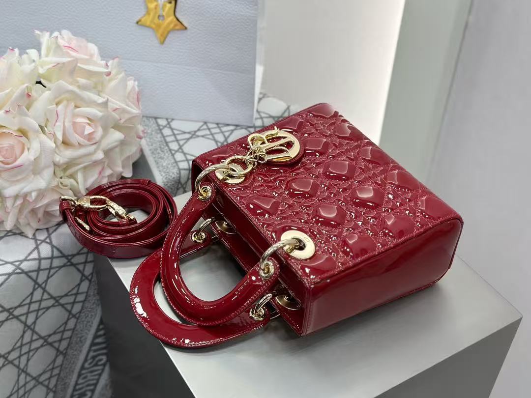 Lady Dior Patent Leather Bag