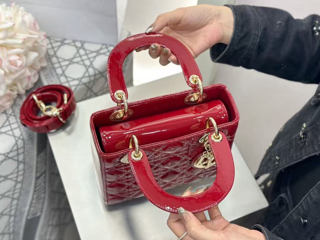 Lady Dior Patent Leather Bag