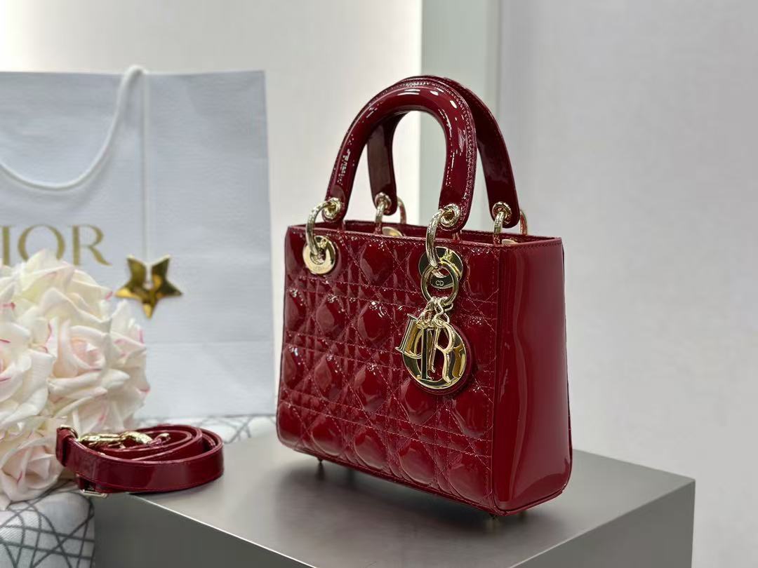 Lady Dior Patent Leather Bag