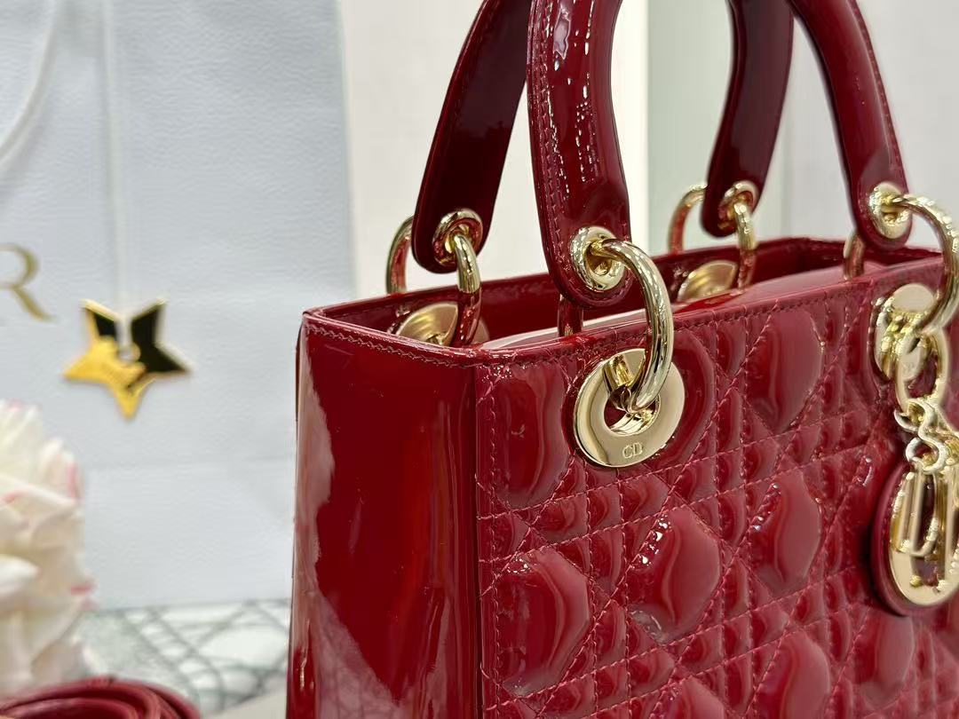 Lady Dior Patent Leather Bag