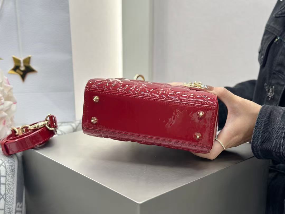 Lady Dior Patent Leather Bag