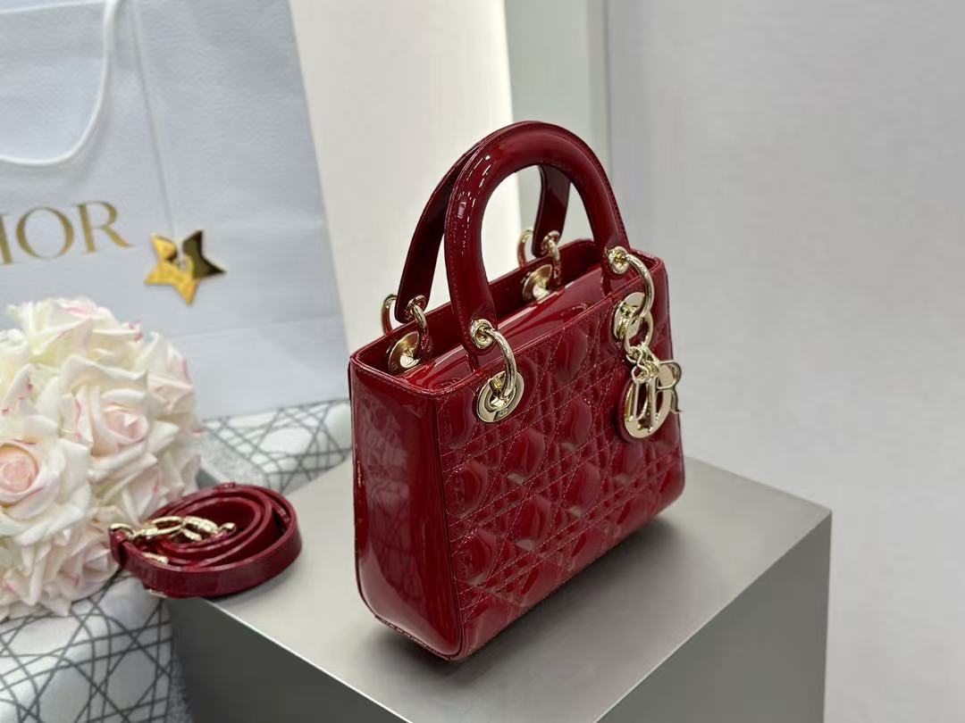 Lady Dior Patent Leather Bag