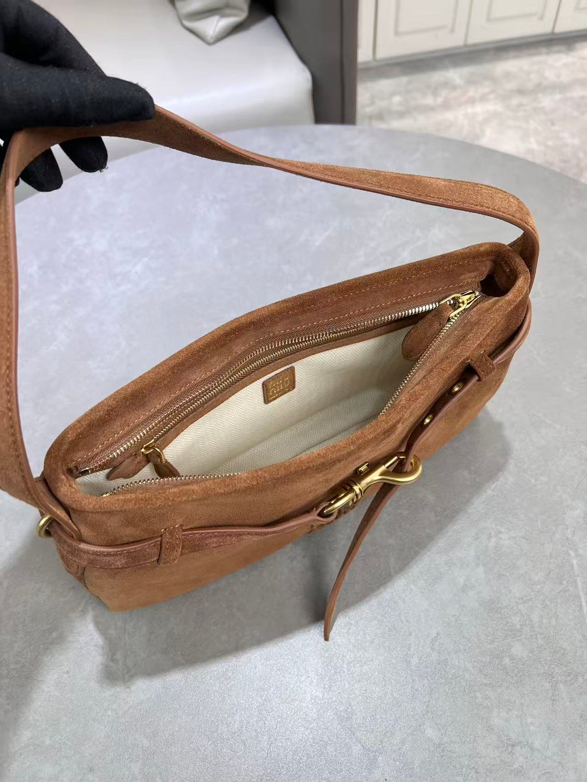 Vintage Deer Leather Shoulder Bag