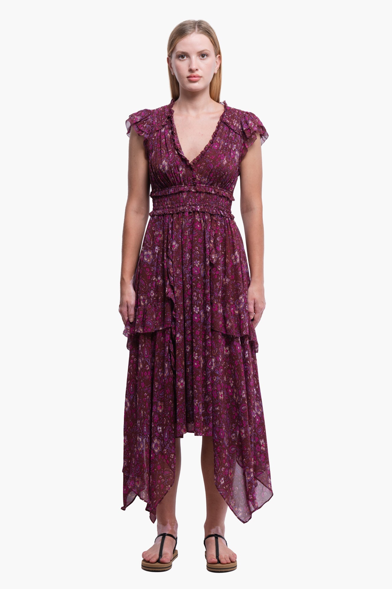 Ulla Johnson Floral Print Purple Dress Size 2