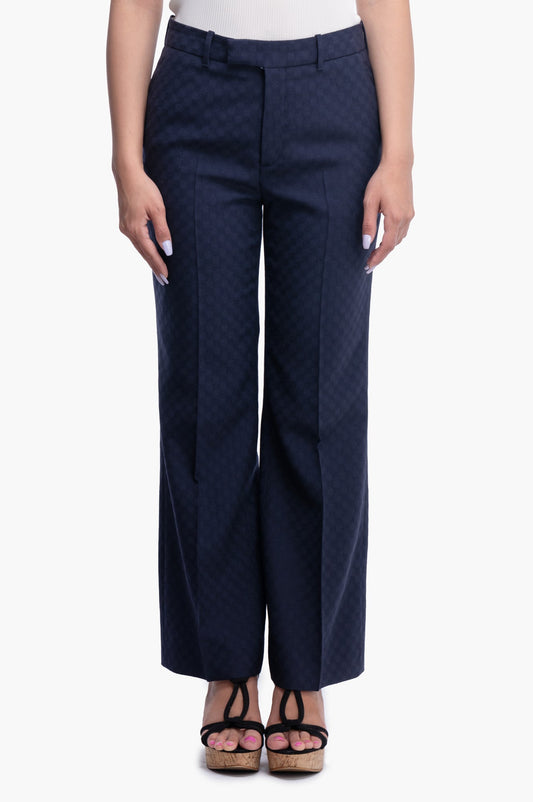 Gucci Blue Cotton Blend Pants